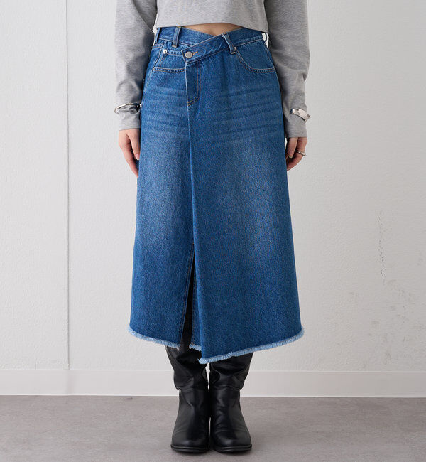  「ラップデニムスカート」|スカート|