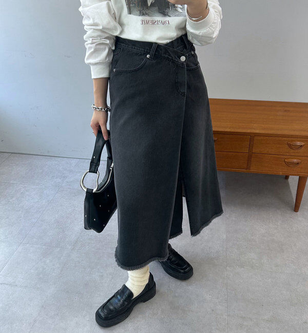  「ラップデニムスカート」|スカート|