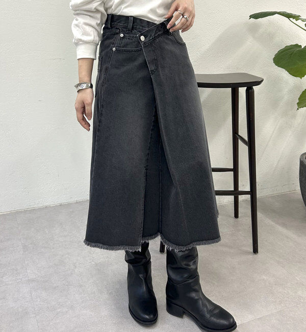  「ラップデニムスカート」|スカート|