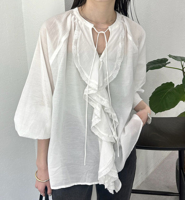 「FANAKA ruffle blouse」|シャツ・ブラウス|ホワイト