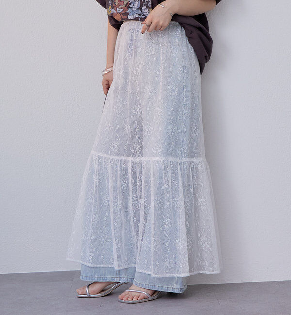  「切り替えレーススカート」|スカート|