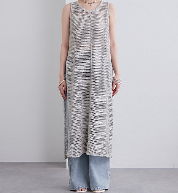  「メッシュニットタンクワンピース」|ワンピース|