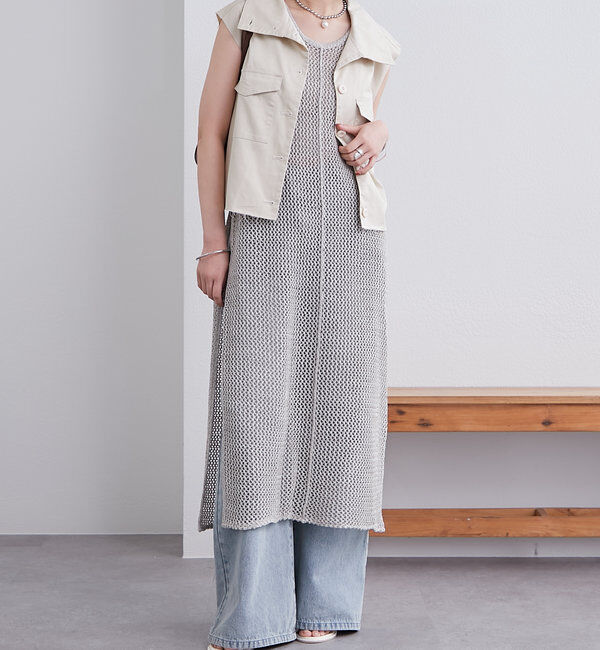  「メッシュニットタンクワンピース」|ワンピース|
