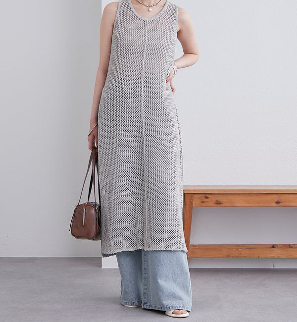  「メッシュニットタンクワンピース」|ワンピース|