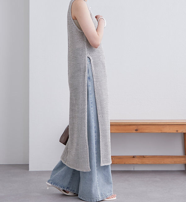  「メッシュニットタンクワンピース」|ワンピース|