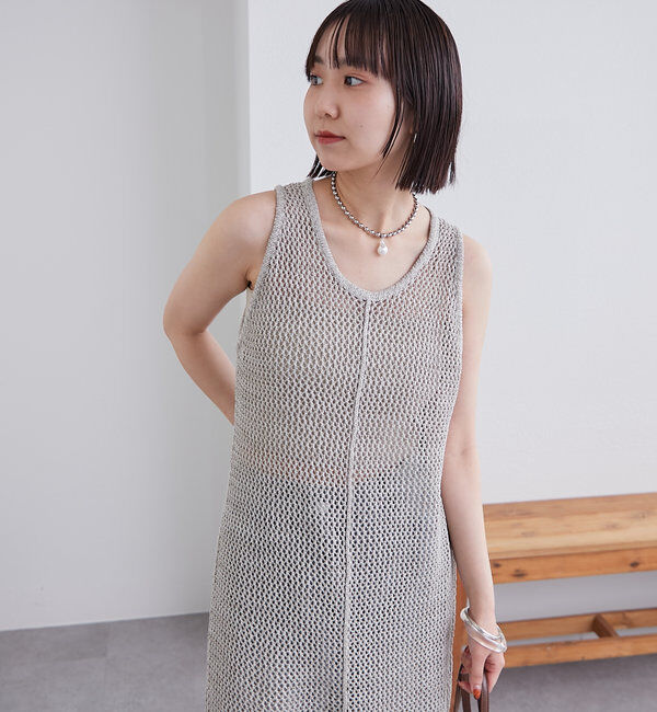  「メッシュニットタンクワンピース」|ワンピース|