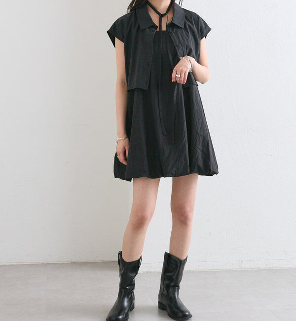  「【夏の着映えアイテム/2サイズ展開】バルーンミニジャンスカ」|ワンピース|