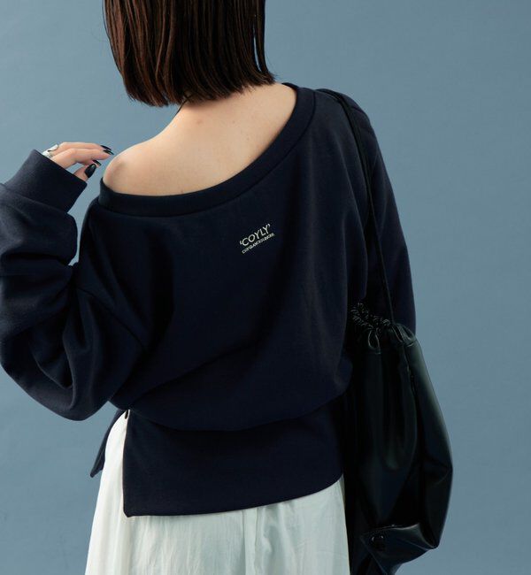  「オフショルスウェット」|Tシャツ・カットソー|ネイビー