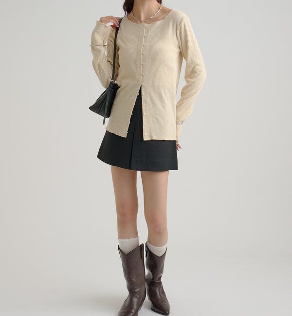  「起毛リブボタンカーディガン」|Tシャツ・カットソー|