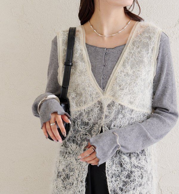  「シャギーレース タンクチュニック」|シャツ・ブラウス|