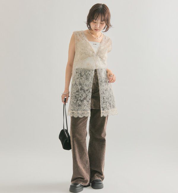  「シャギーレース タンクチュニック」|シャツ・ブラウス|