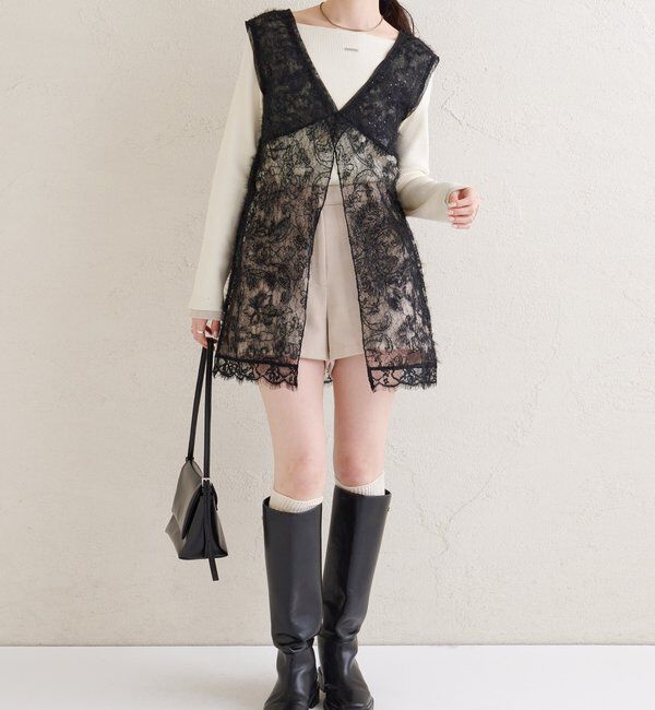  「シャギーレース タンクチュニック」|シャツ・ブラウス|