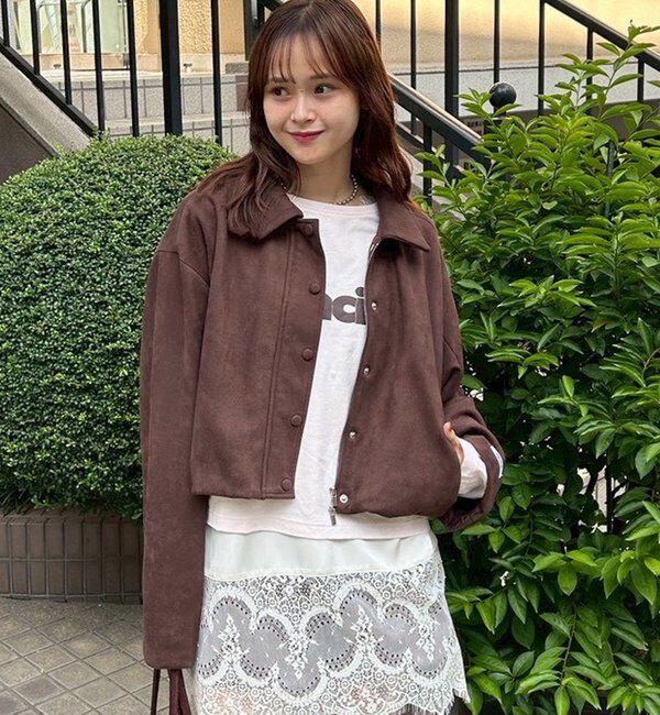  「【本日限定価格】フェイクスウェードショートブルゾン」|その他|