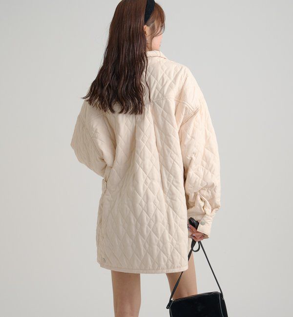  「【WEB限定カラー/カーキ】襟付きキルティングジャケット」|その他|