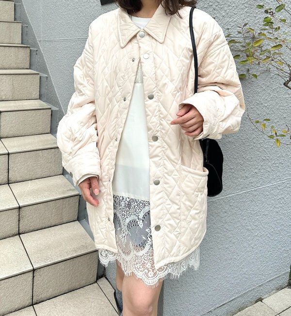  「【WEB限定カラー/カーキ】襟付きキルティングジャケット」|その他|