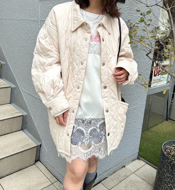  「【WEB限定カラー/カーキ】襟付きキルティングジャケット」|その他|