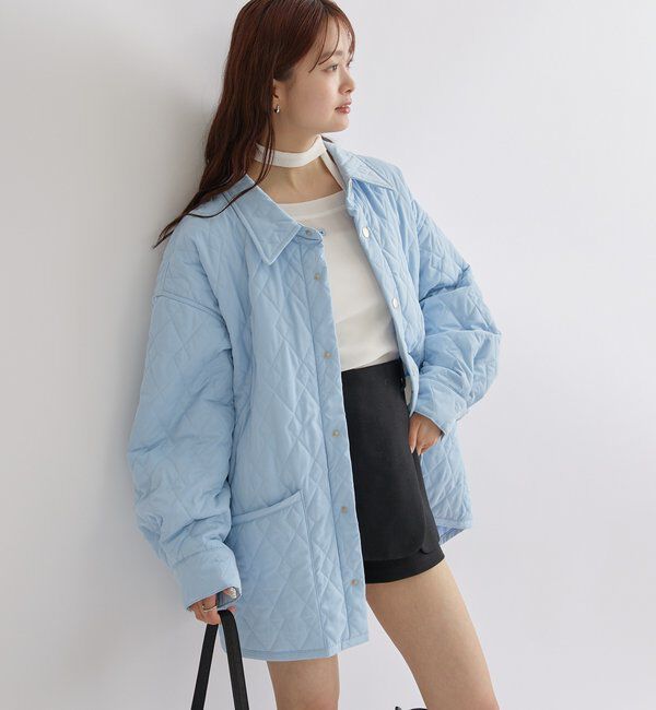  「【WEB限定カラー/カーキ】襟付きキルティングジャケット」|その他|