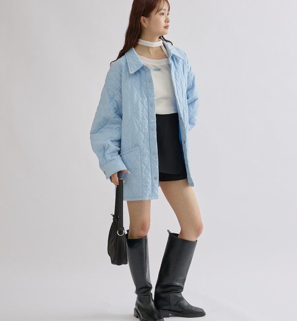  「【WEB限定カラー/カーキ】襟付きキルティングジャケット」|その他|