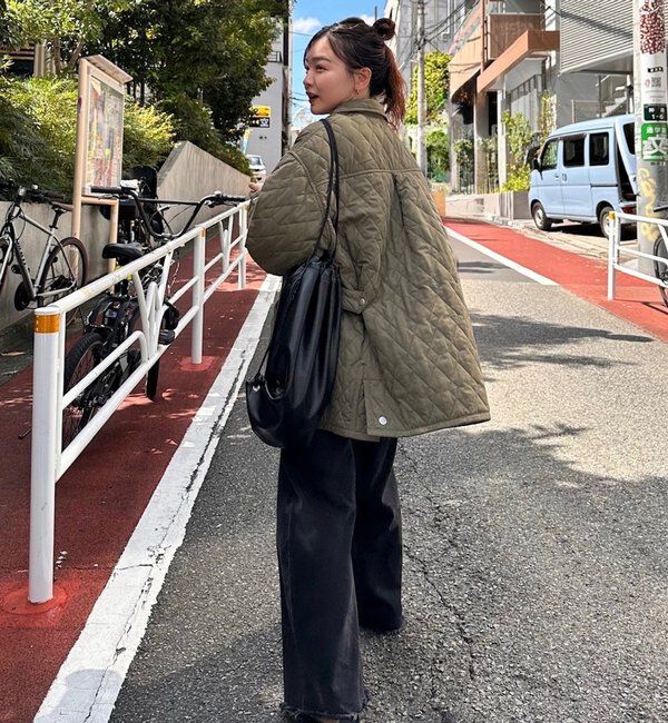  「【WEB限定カラー/カーキ】襟付きキルティングジャケット」|その他|