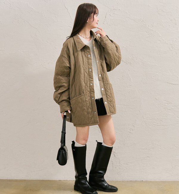  「【WEB限定カラー/カーキ】襟付きキルティングジャケット」|その他|