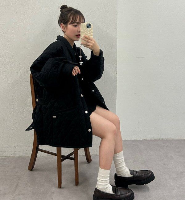  「【WEB限定カラー/カーキ】襟付きキルティングジャケット」|その他|