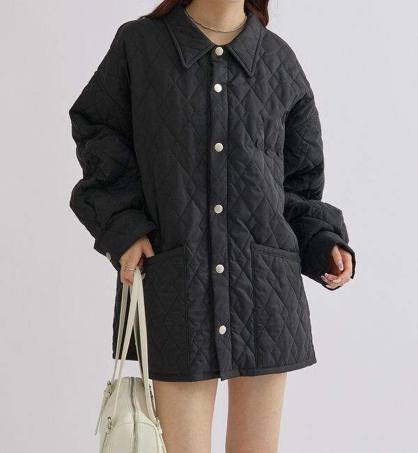  「【WEB限定カラー/カーキ】襟付きキルティングジャケット」|その他|