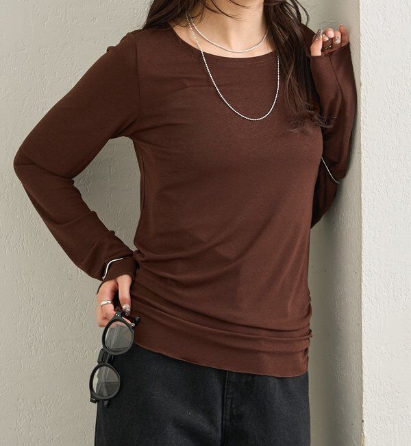  「裾ギャザーシアーロンＴ」|Tシャツ・カットソー|