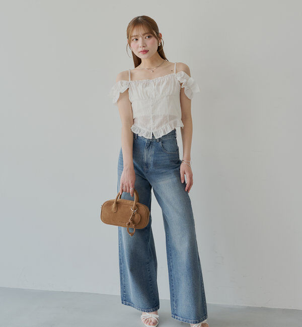  「ハートチャーム付き横長ボストンバッグ」|ボストンバッグ|