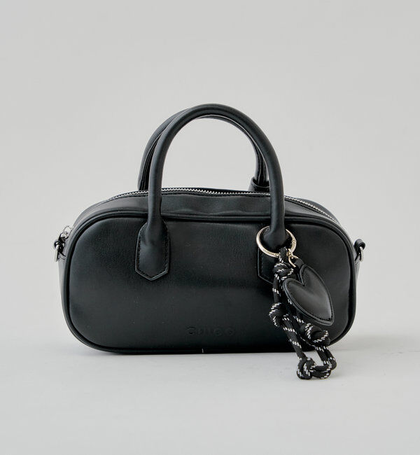  「ハートチャーム付き横長ボストンバッグ」|ボストンバッグ|