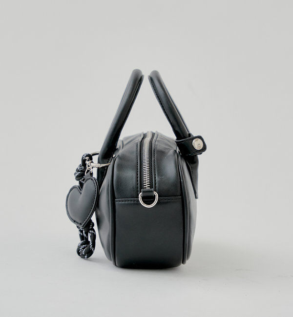  「ハートチャーム付き横長ボストンバッグ」|ボストンバッグ|