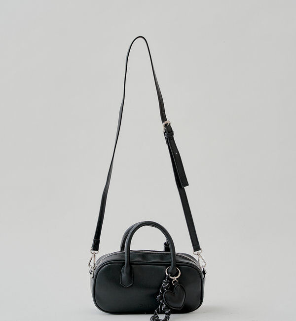  「ハートチャーム付き横長ボストンバッグ」|ボストンバッグ|