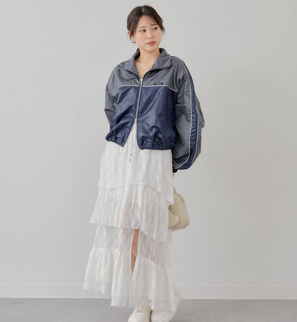  「配色デザインナイロンブルゾン」|ブルゾン・スタジャン|