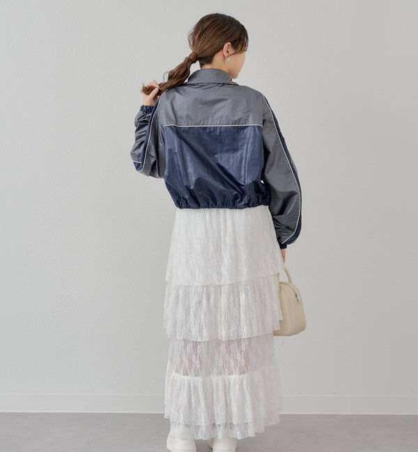  「配色デザインナイロンブルゾン」|ブルゾン・スタジャン|