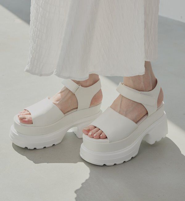  「厚底ボリュームソールサンダル」|サンダル|アイボリー