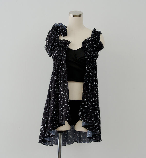  「【水着】花柄肩リボンキャミチュニック3点セット」|ビキニ|