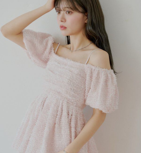 「フェザーペプラムブラウス」|シャツ・ブラウス|ピンク