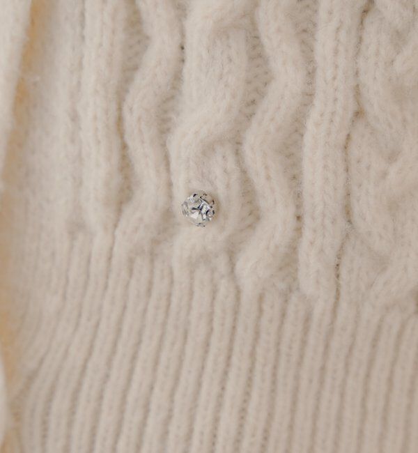  「【SALON by Chico】フラワービジュー襟付きルーズニットカーディガン」|カーディガン|