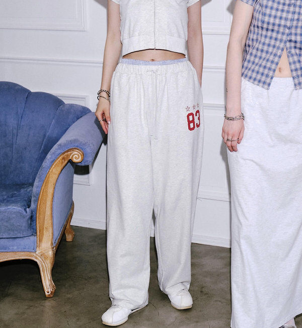  「ナンバリングスウェパン /セットアップ対応可」|チノ|ライトグレー