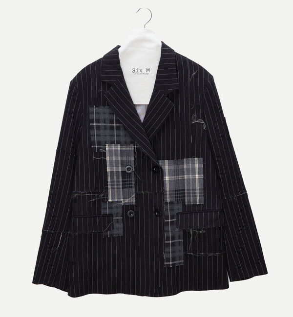  「【Six M/シックスエム】パッチワークジャケット」|テーラードジャケット|