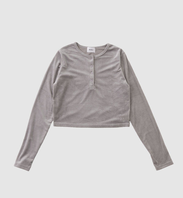  「ベロアヘンリーネックショートトップス」|Tシャツ・カットソー|