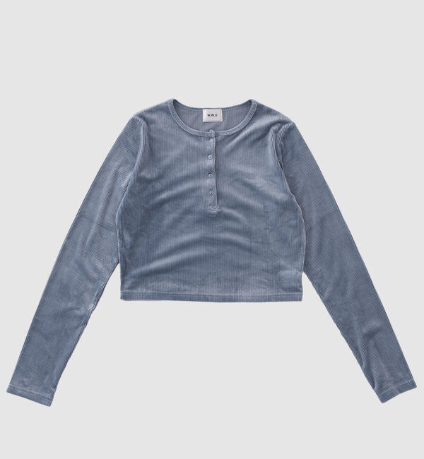  「ベロアヘンリーネックショートトップス」|Tシャツ・カットソー|