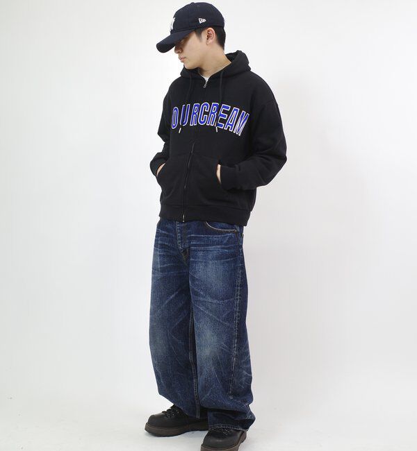  「【Sourcream/サワークリーム】カレッジロゴ刺繍ジップパーカー」|パーカー|