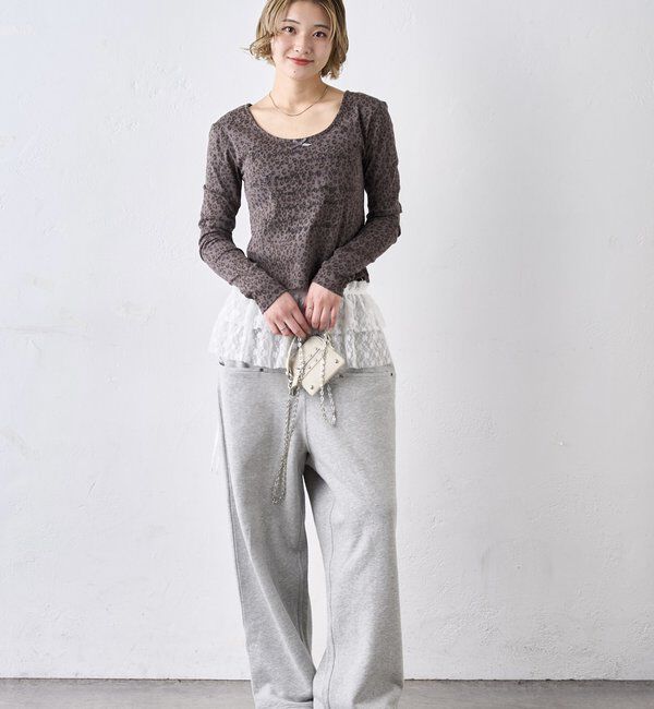  「レオパード(ヒョウ柄)メッセージトップス」|Tシャツ・カットソー|