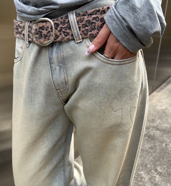  「SLOPPYラインストーンローライズデニム」|デニム|