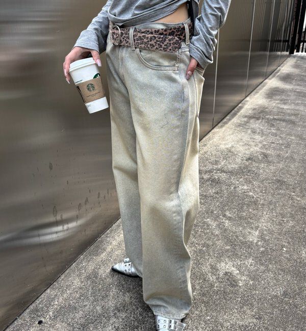  「SLOPPYラインストーンローライズデニム」|デニム|