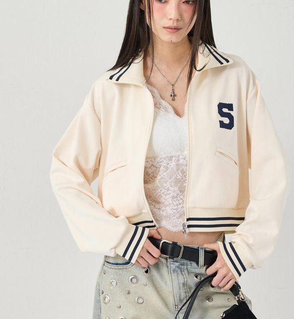  「【EC限定カラーあり】S LOGO COMPACT STAND JERSEY」|ブルゾン・スタジャン|オフホワイト