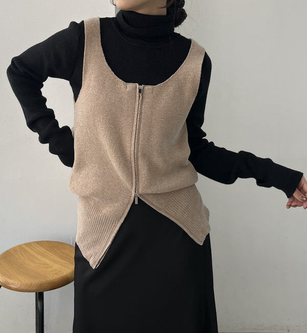  「モールZIPベスト」|ニット・セーター|