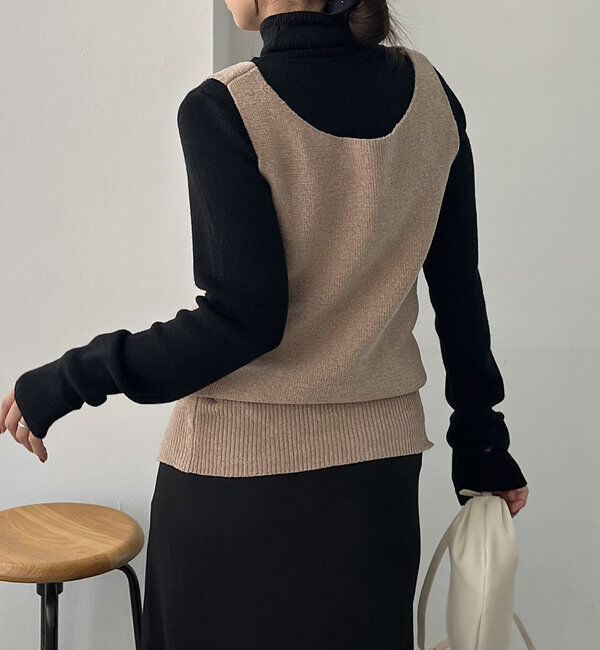  「モールZIPベスト」|ニット・セーター|