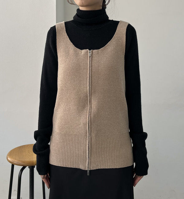 「モールZIPベスト」|ニット・セーター|