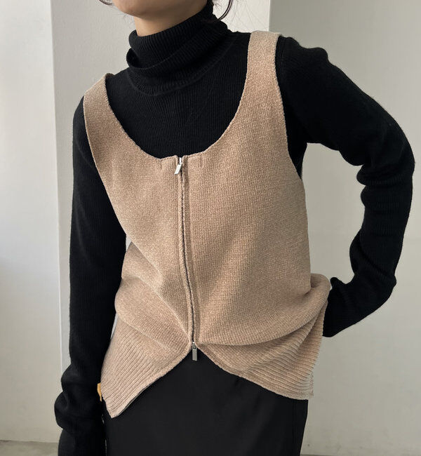  「モールZIPベスト」|ニット・セーター|